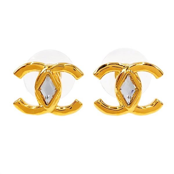 CHANEL Earrings AB9930 CHANEL Accessory Jewelry CC Coco Gold Crystal