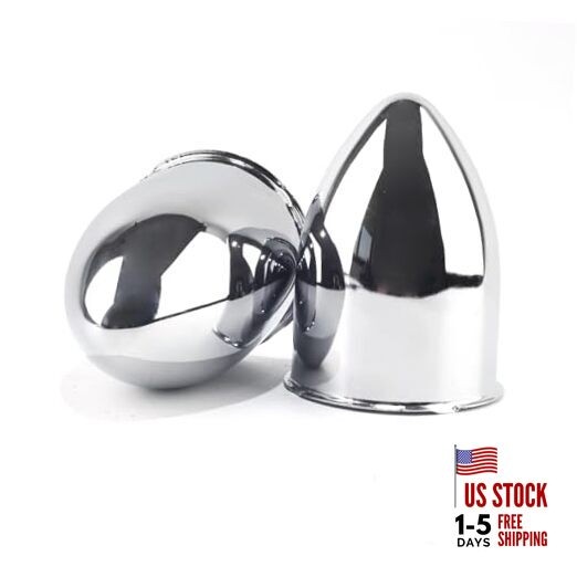 2Pcs 3.15inch Trailer Wheel 3.15" OD 4.5" H, Top Pointed, Chrome 2Pcs Chrome