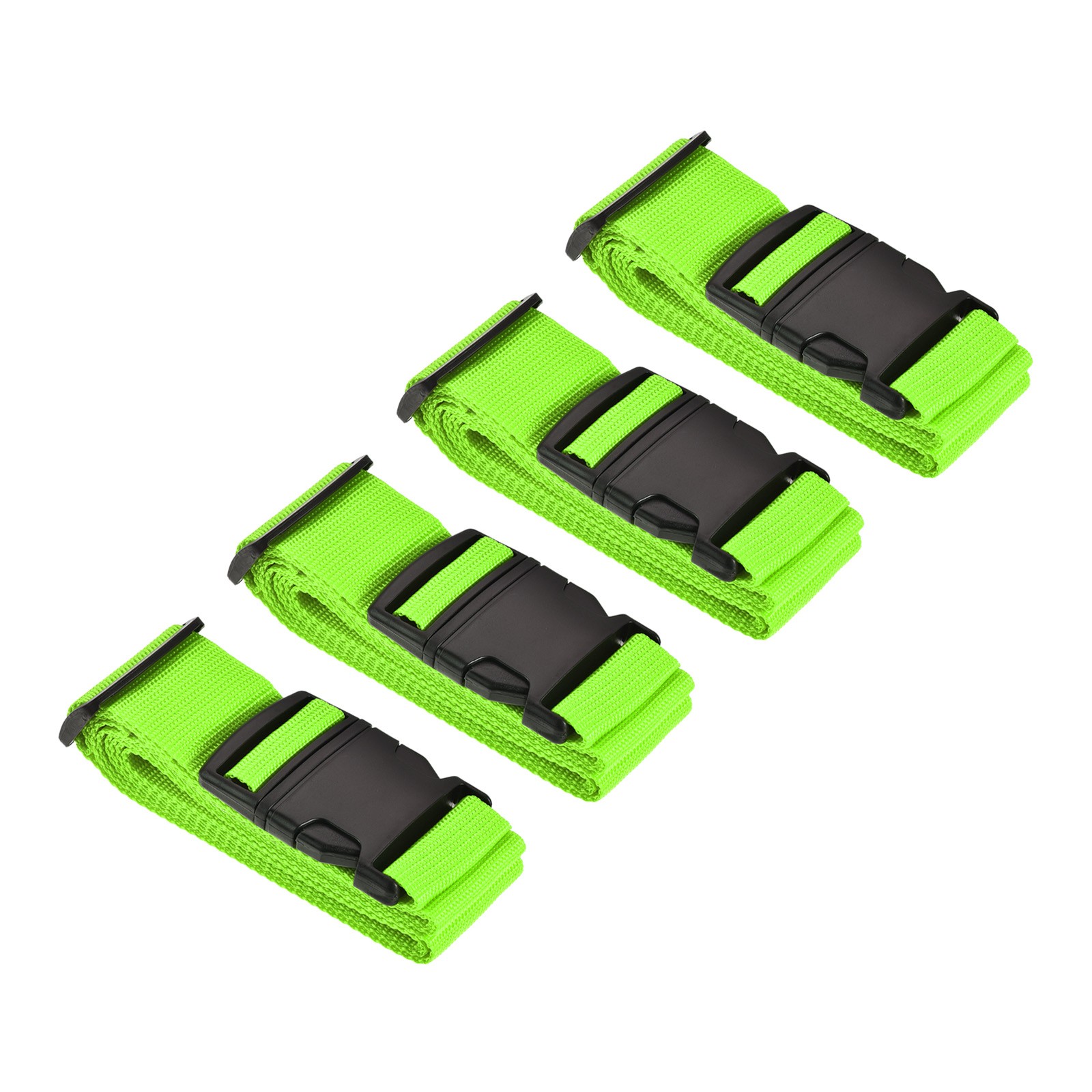 4 x Luggage Straps Suitcase Belts PP Accessories with Buckle Label 79"x2" Green