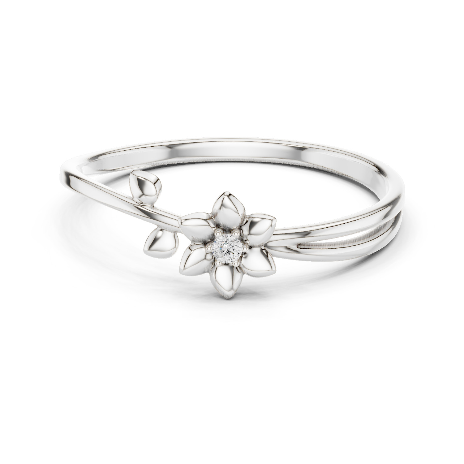 Certified Natural Round Cut Diamond Classic Engagement Ring for Women 925 Silver