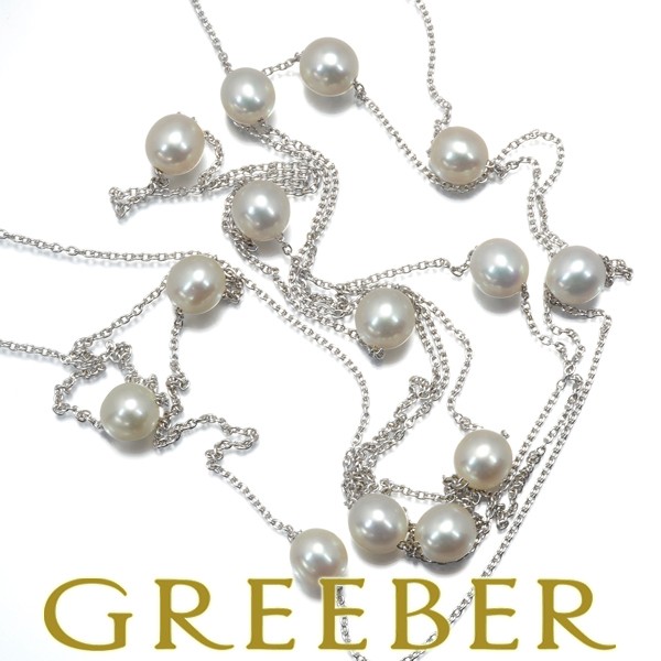 TASAKI Necklace Pearl 5.5mm Station Long K18WG BLJ Major