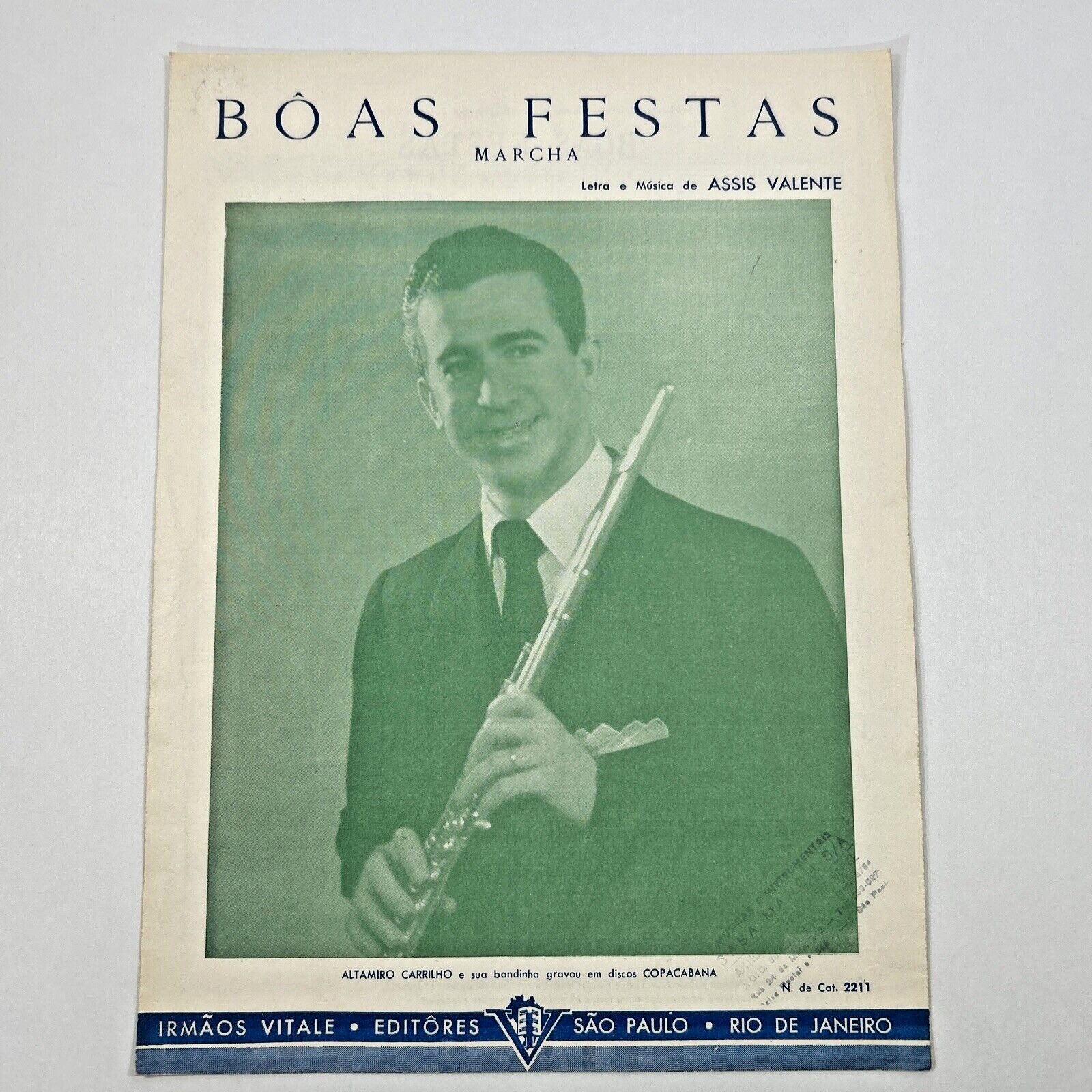 Vintage 1933-Boas Festas Marcha-Altamiro Carrilho-Rio, Brazil-Sheet Music
