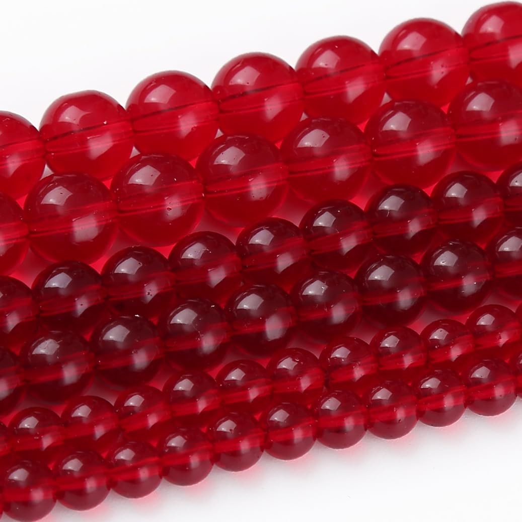 95PCS 4MM Garnet Red Glass Beads Stone Natural 4MM, 