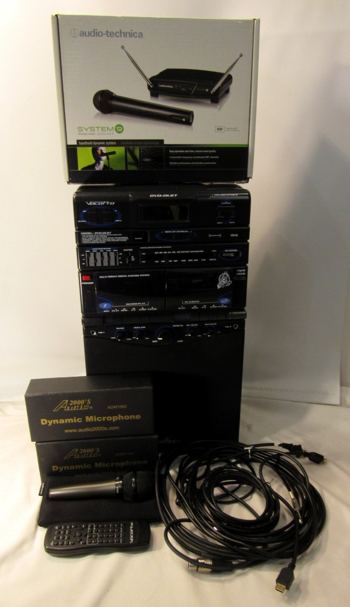 VOCOPRO DVD DUET KARAOKE SYSTEM WITH AUDIO TECHNICA SYSTEM 9 4 CHANN (EZS003953)