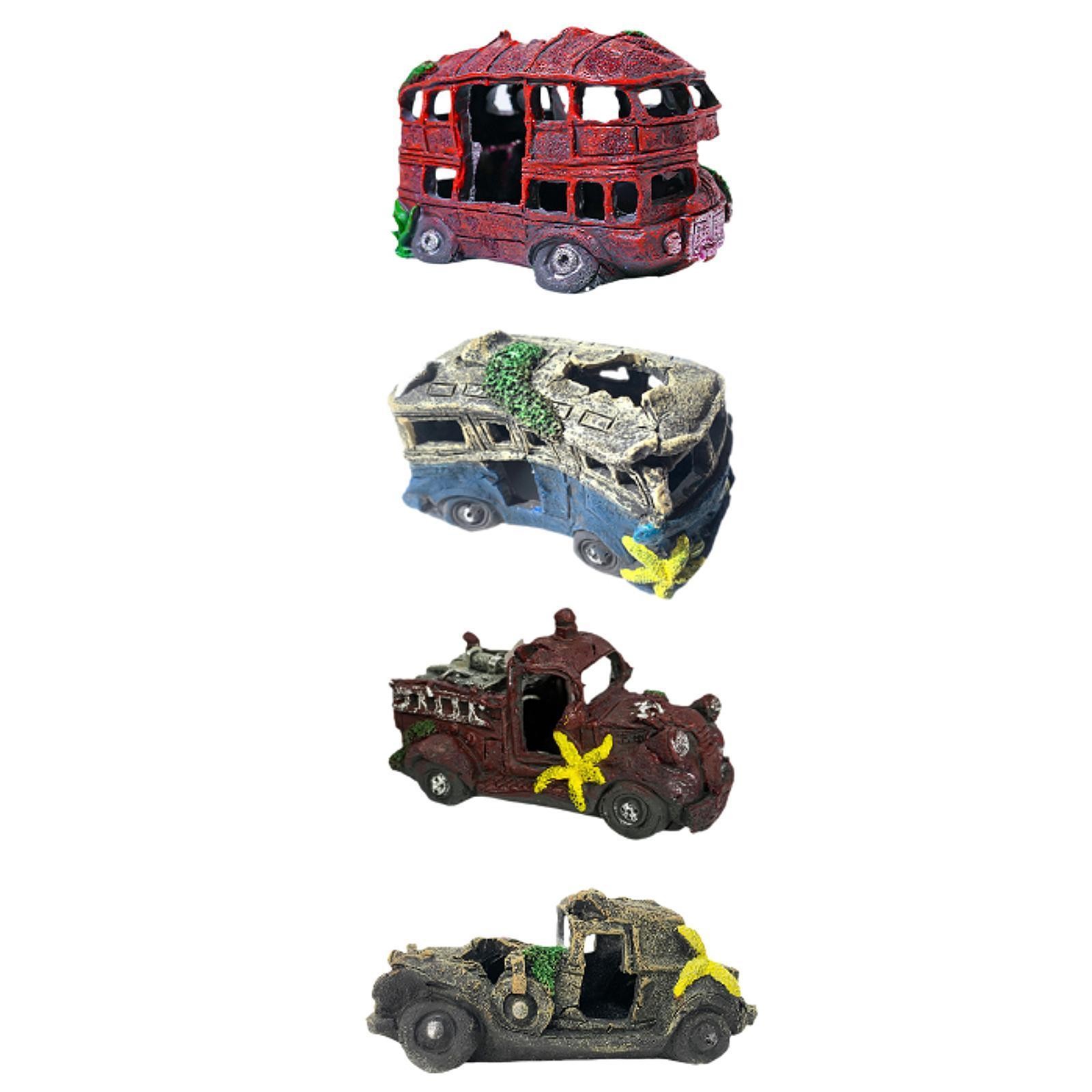 Auto Wreck Aquarium Decoration Betta Cave Prawn Habitat Breeding Area Aquarium