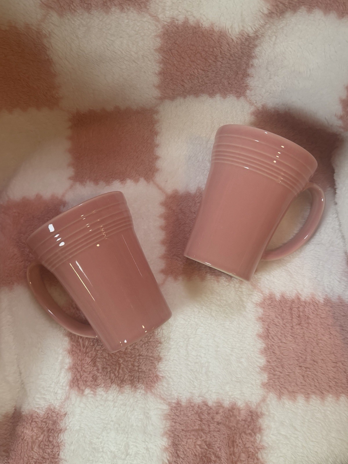 Fiesta Ware Rose Bistro Latte Mug 5” Tall Homer Laughlin Fiestaware Pink Coffee 