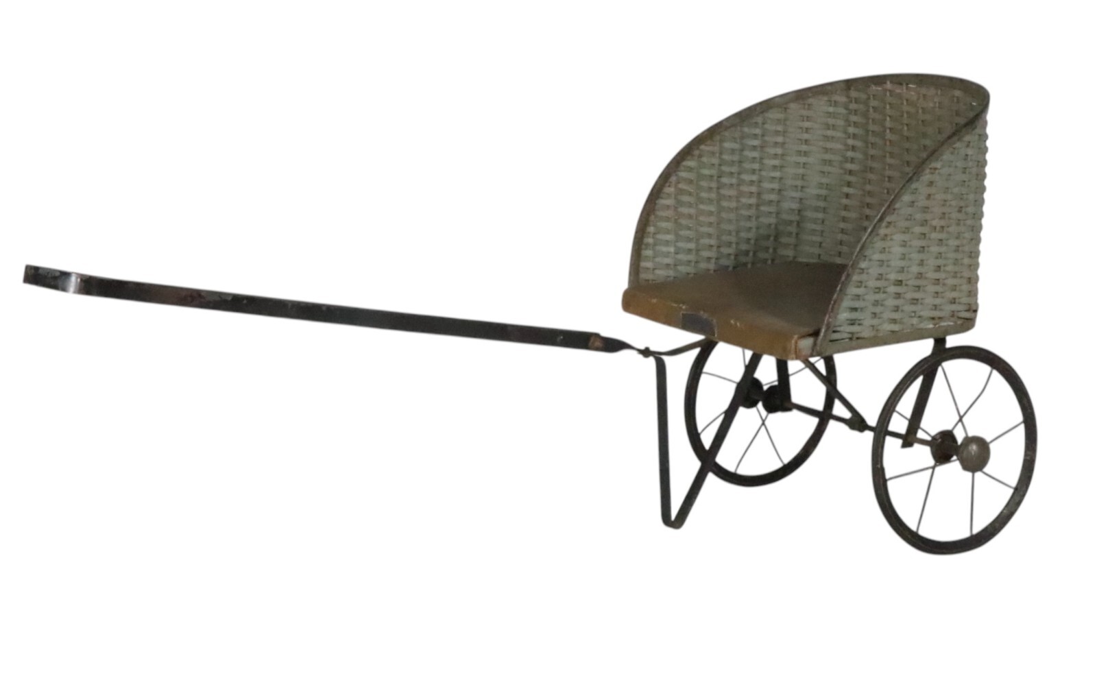 ANTIQUE HEDSTROM-UNION WICKER BABY DOLL CARRIAGE PRAM STROLLER BUGGY PULL TOY