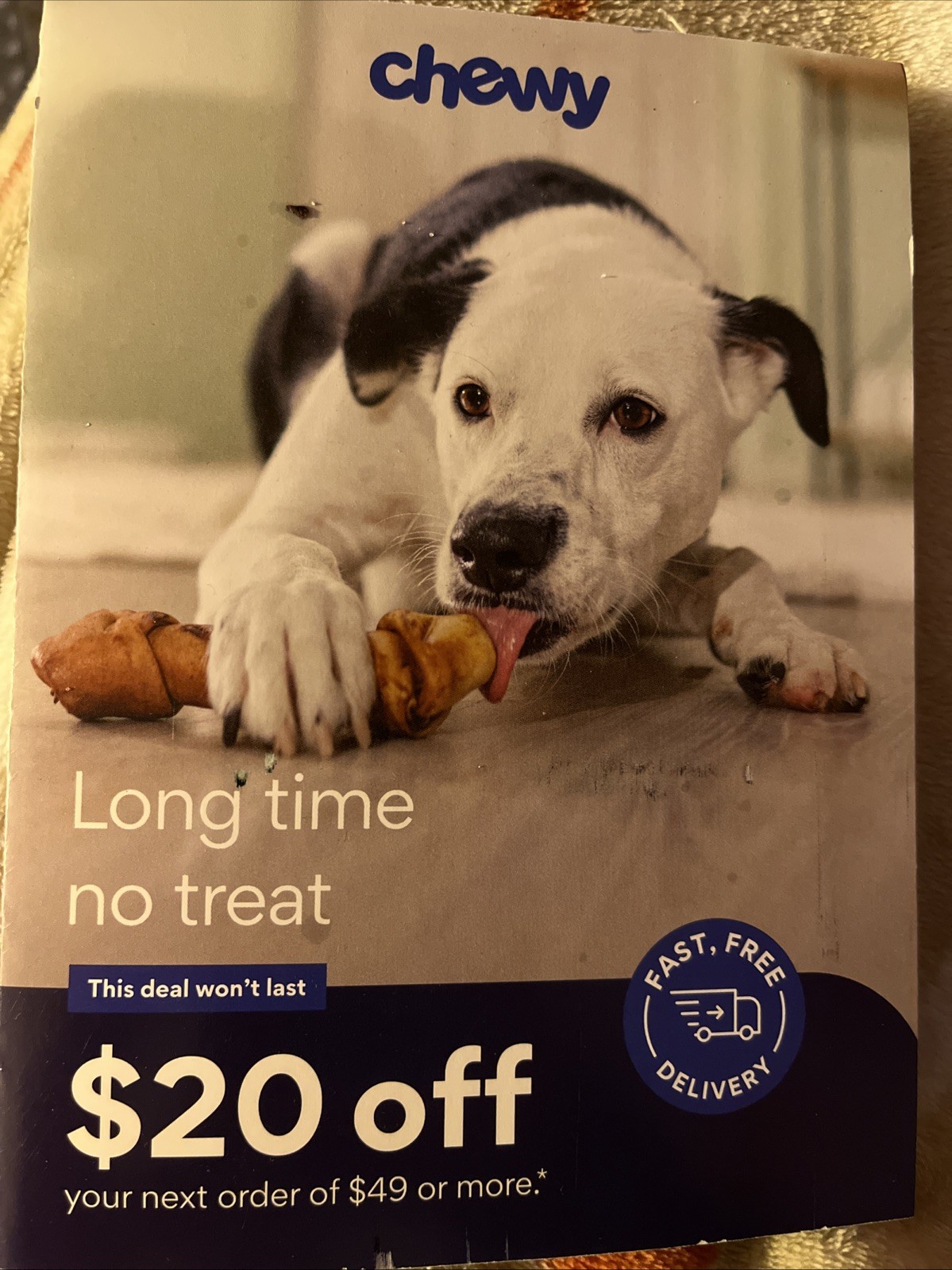CHEWY COUPON, $20 Off $49, Exp 3/31/26
