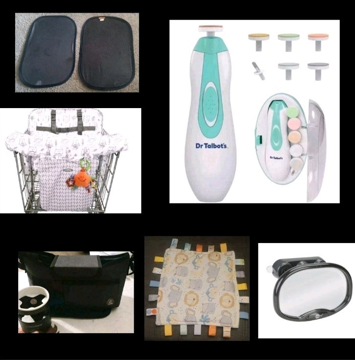 *Lot Of 7* Baby Items Nail Electric Trimmer, Stroller Bag, Blanket, Cart Cover