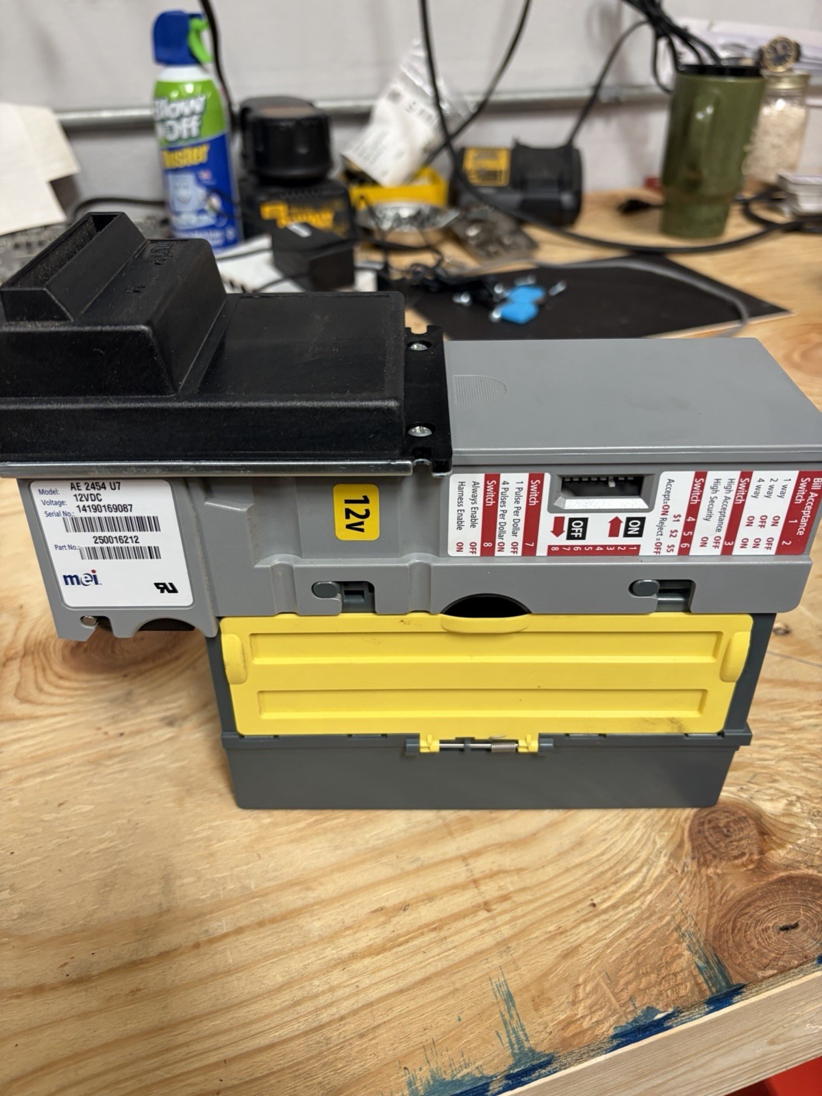 1 - MARS MEI 2454 u7 12v Bill Acceptor 1&5 Dollar Bills Only - QTY Available