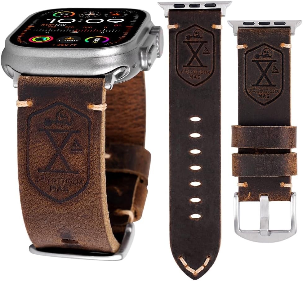 Vintage Leather Strap Compatible with Apple Watch Ultra 49mm Series 9/8