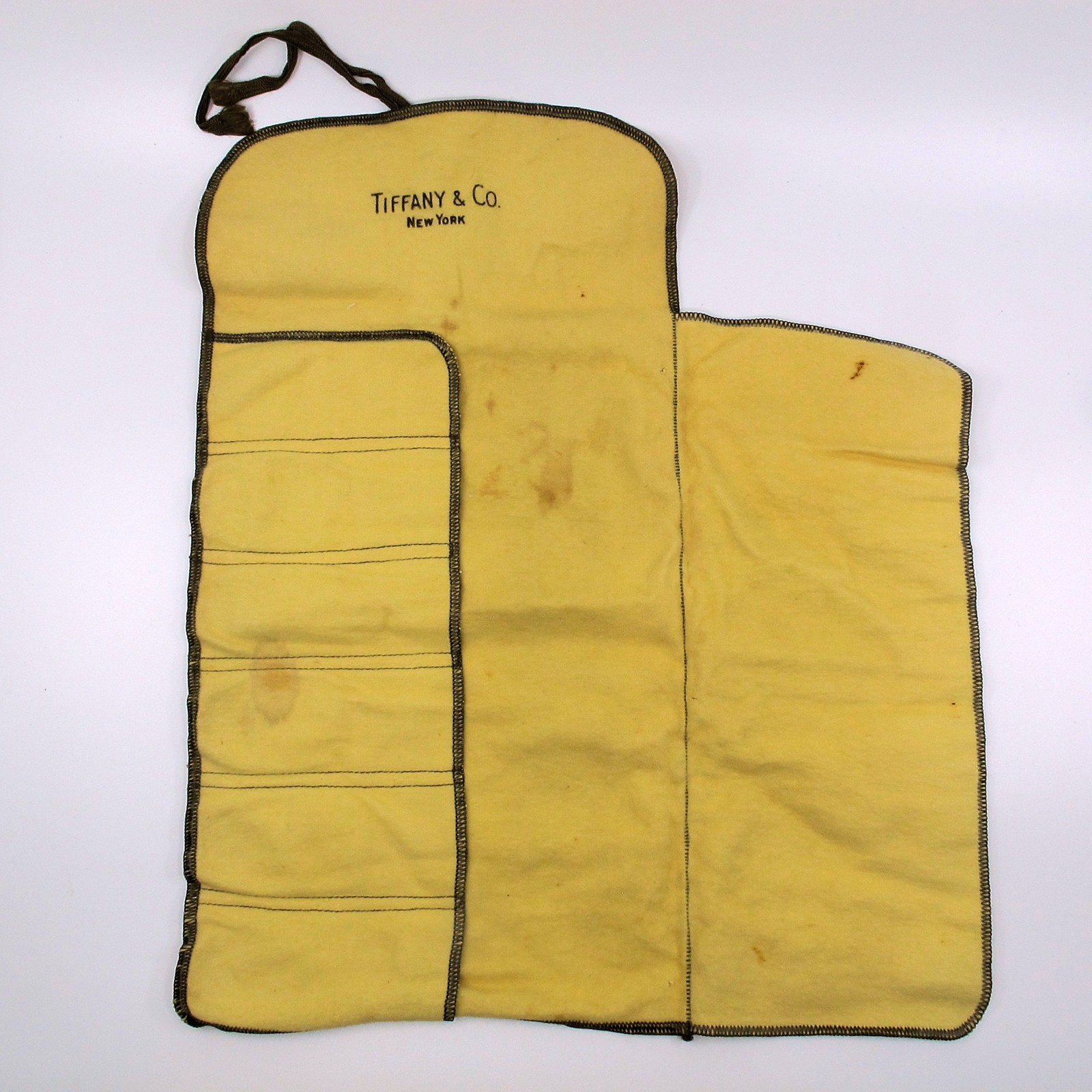 Tiffany & Co Flannel 6 Teaspoon Flatware Storage Roll(s) Pouch Yellow Brown