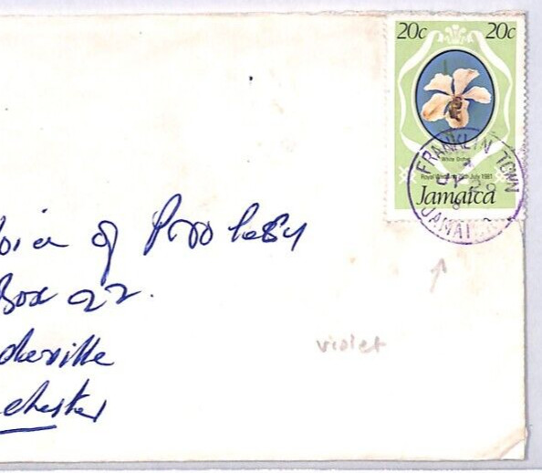 JAMAICA Cover *FRANKLIN TOWN* VIOLET CDS Radio/Religion Mandeville 1981 YS145