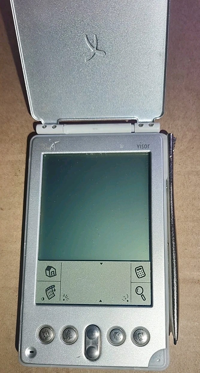 Working Handspring Visor Edge Metallic Silver PDA NO Charger