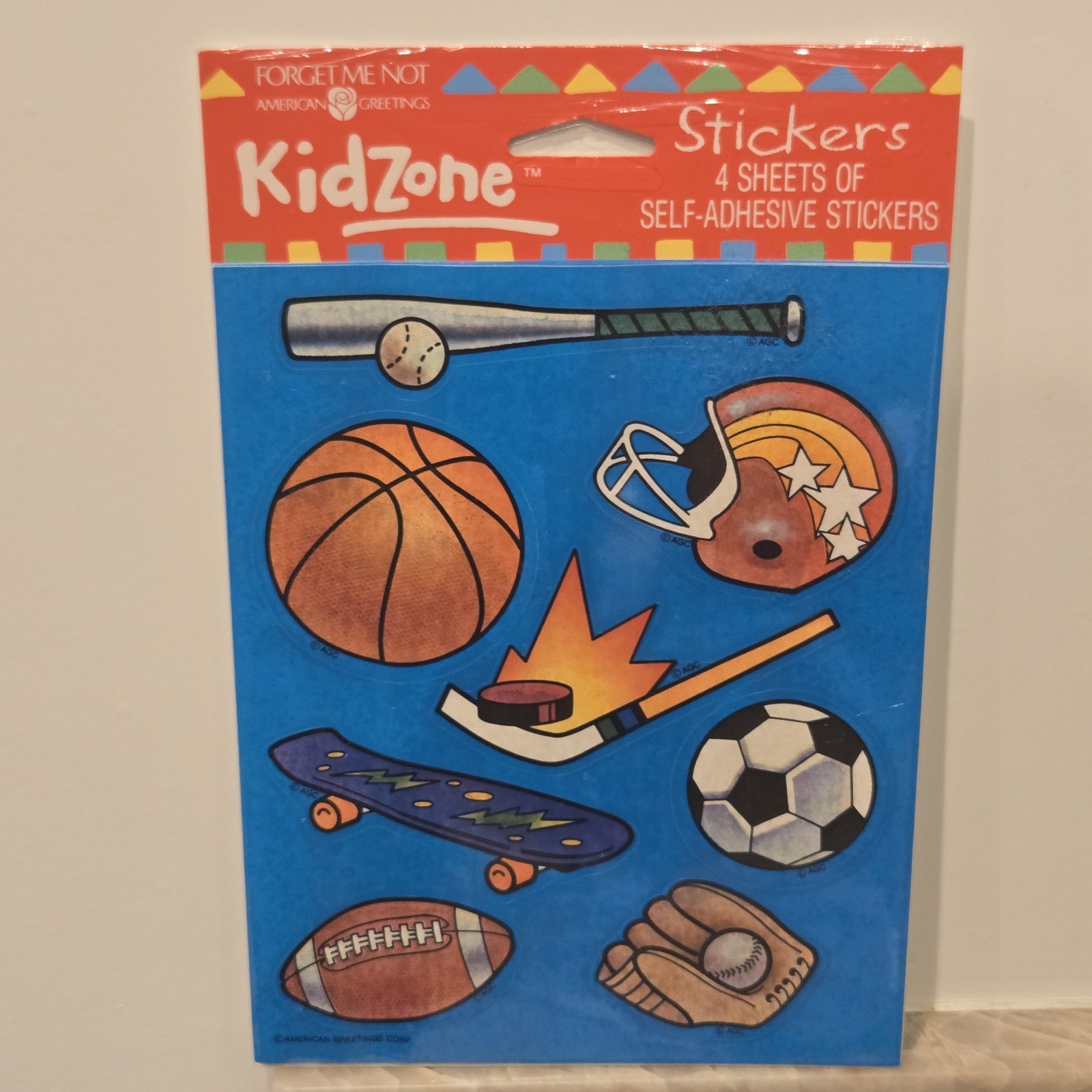VTG NEW American Greetings 80's Lot 4 Sheets Stickers Sports Ball Skateboard