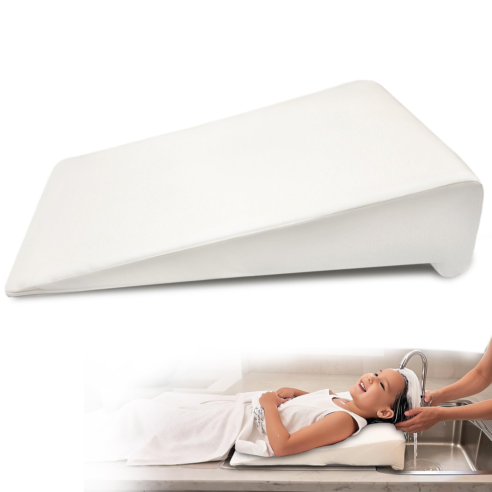 Wibeelee Hair Washing Station for Kids Waterproof Shampoo Foam Mat with Ergon...