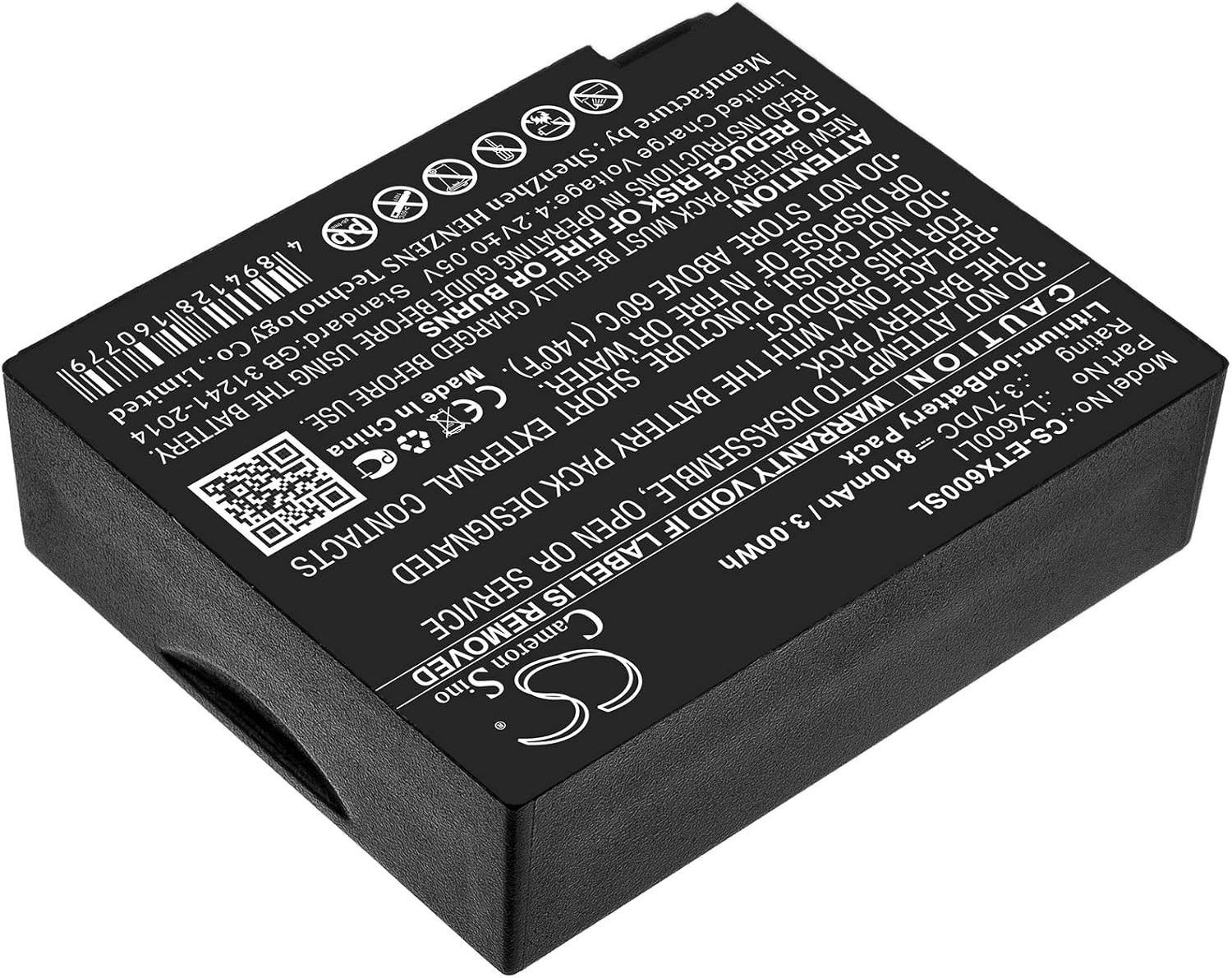 Replacement for Ea'Rtec HUB Hub Systems Ultralite Battery 810Mah/3.7V