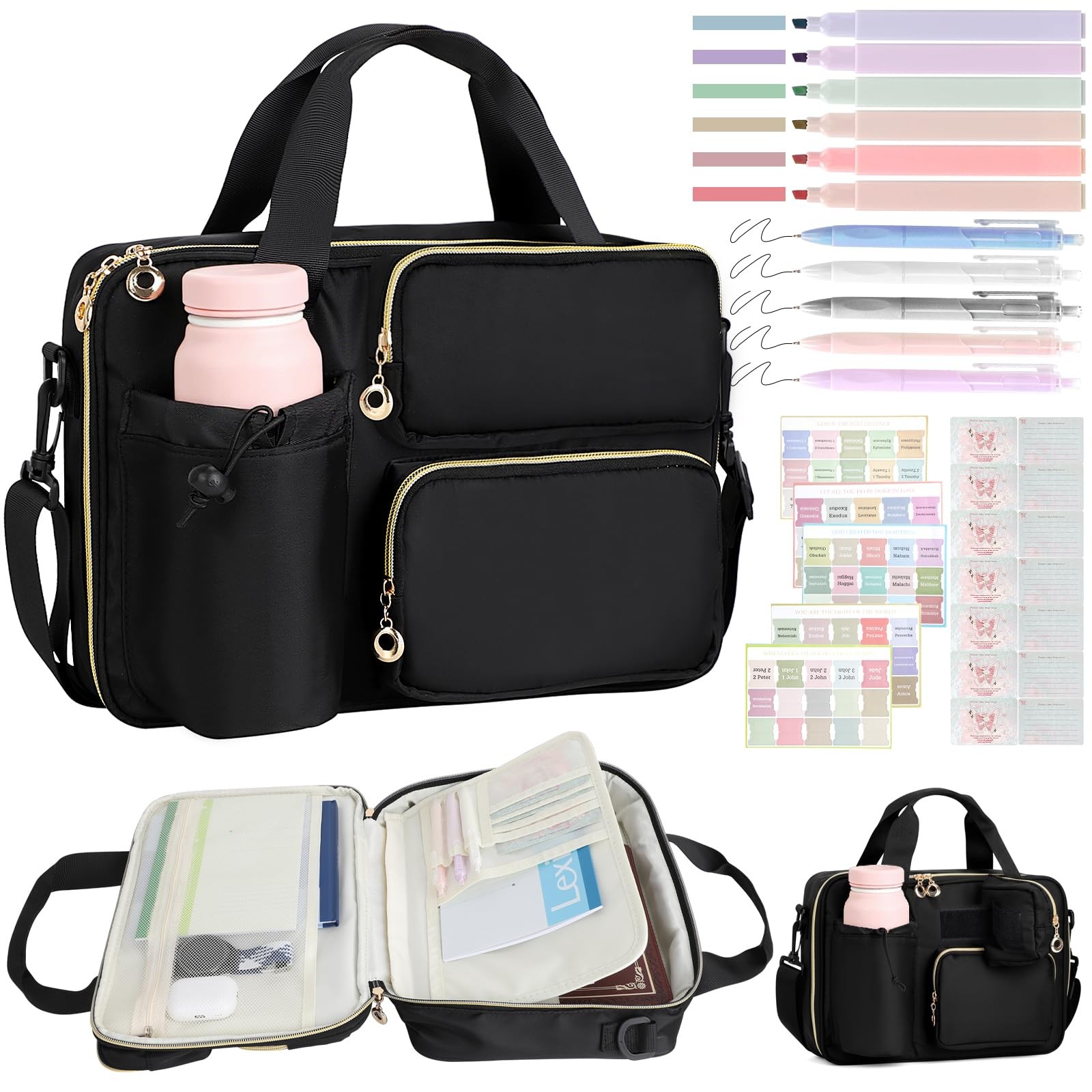 Bible Cover Case for Women, Large Bible Bag with Removable Pencil Case, Water...