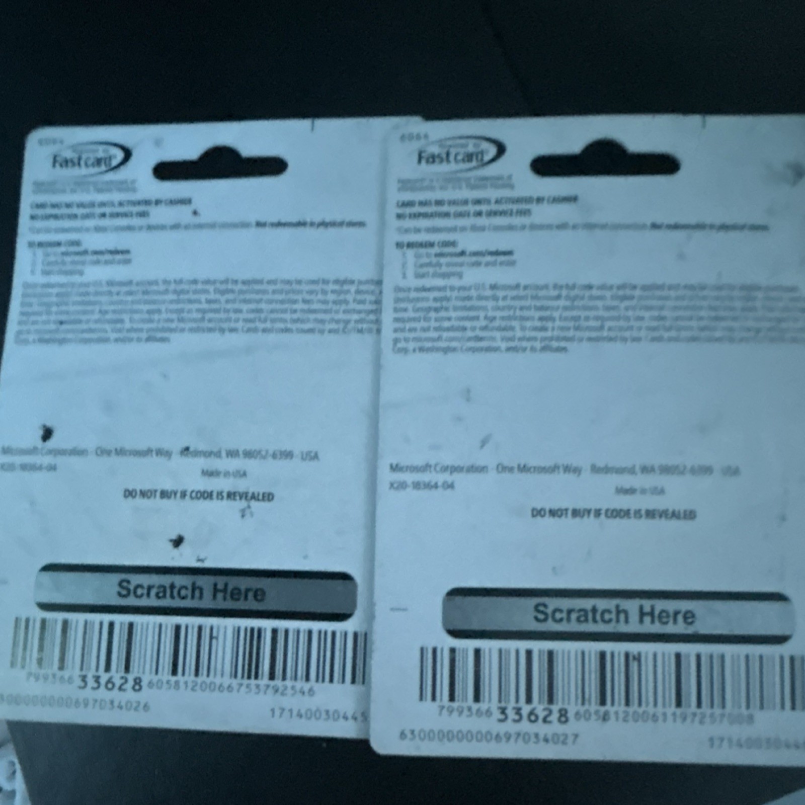 Microsoft Xbox Prepaid Gaming Cards Set of 2 for Microsoft Xbox Game Card