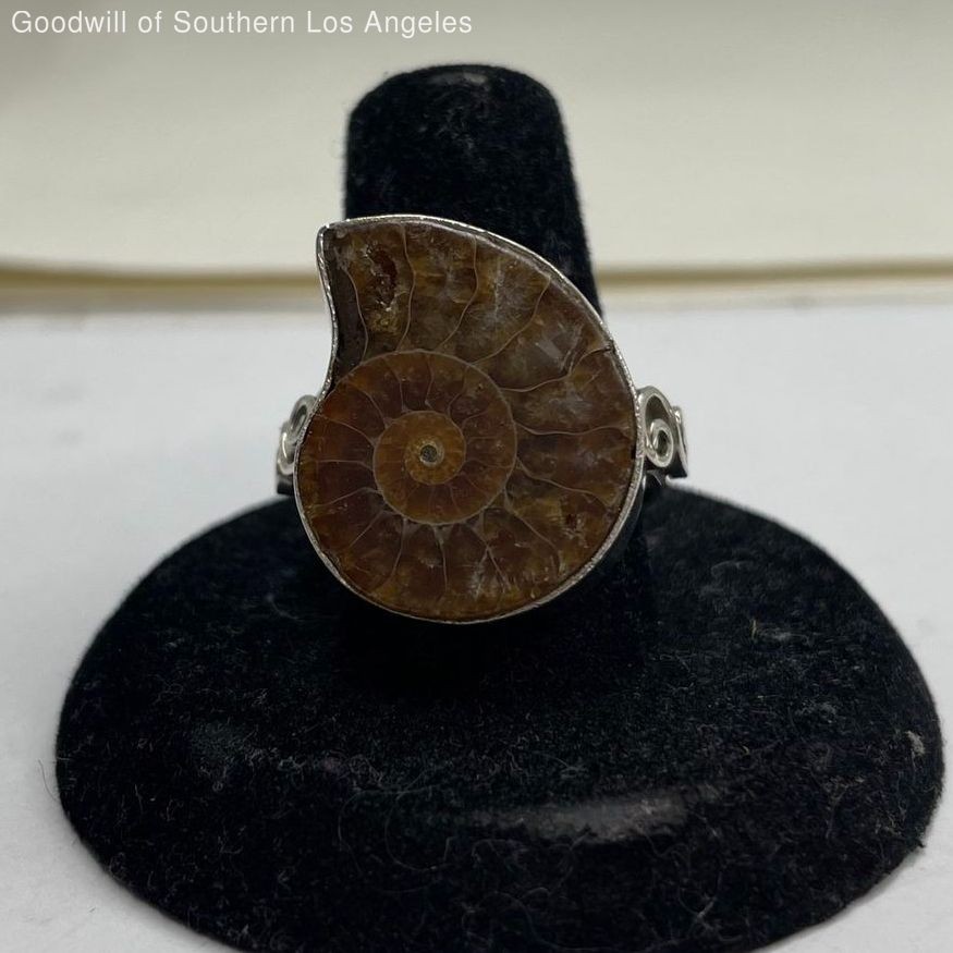 Sterling Silver Ammonite Ring - 5.87