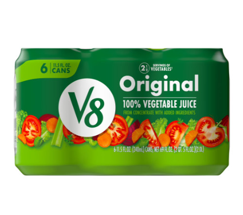 V8 Original 100% Vegetable Juice, 11.5 fl oz Can, 6 Count