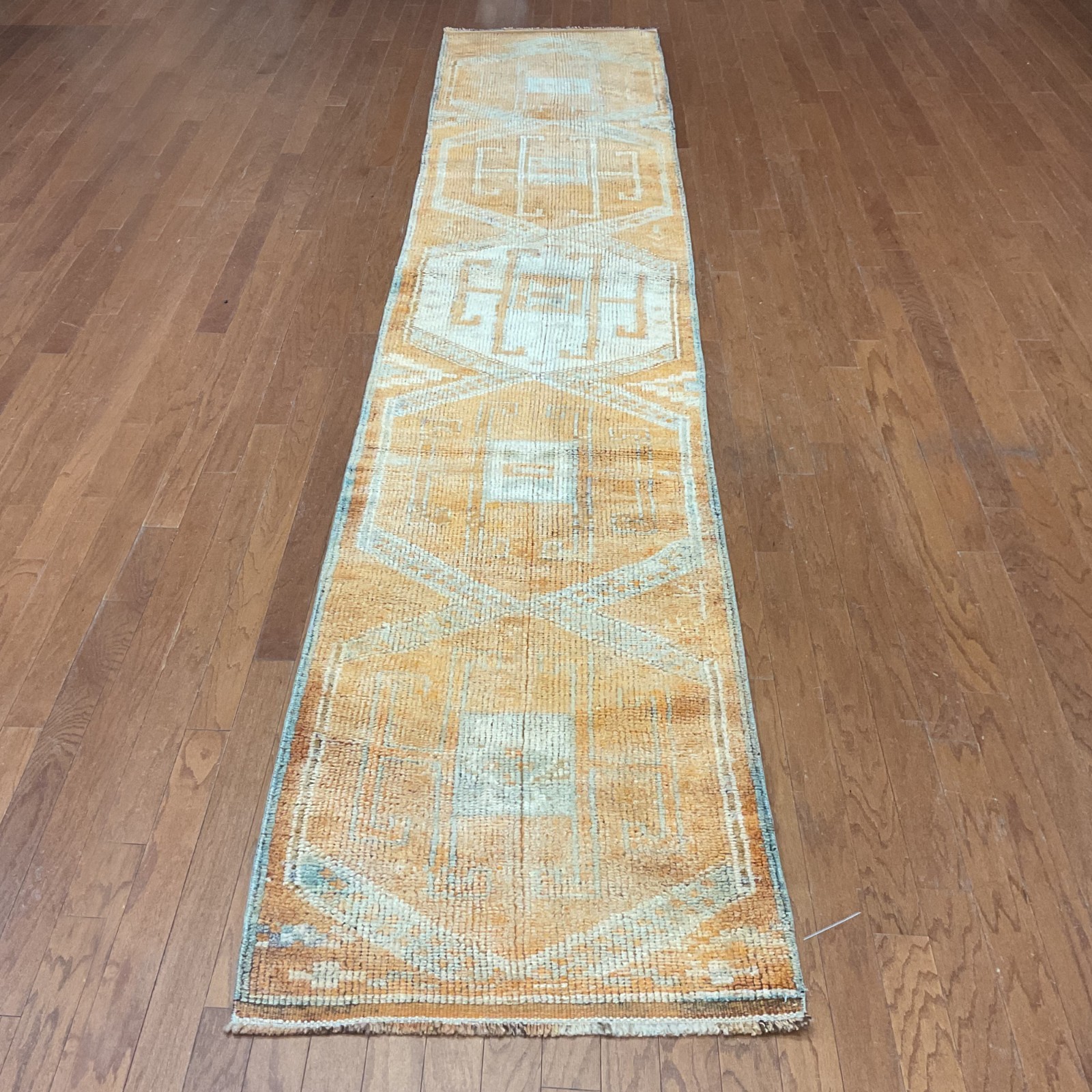 Handmade Turkish Oushak Wool Runner (2'6 x 13'7)