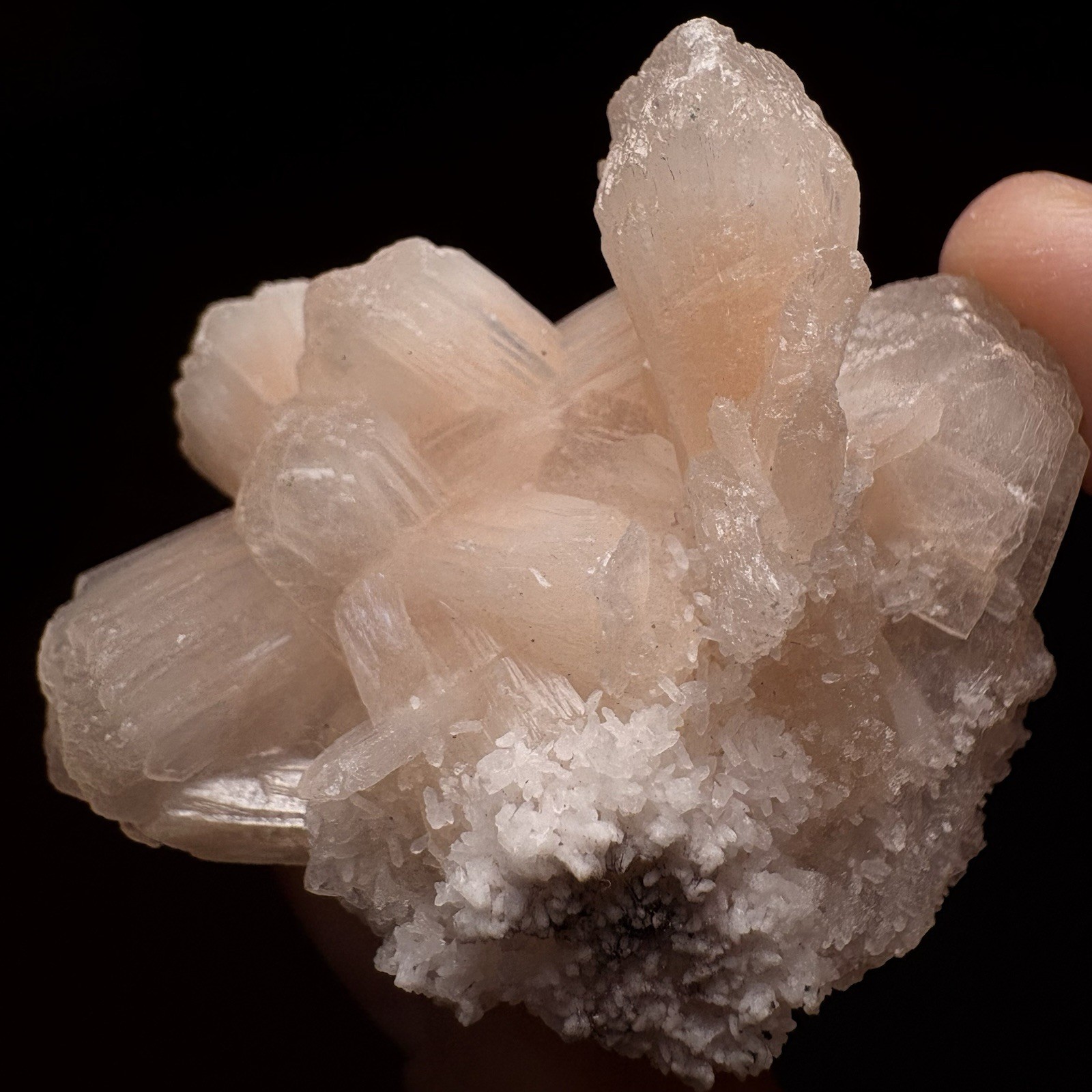 Natural Crystal Peach Stilbite Raw Mineral Specimen India Zeolite Healing  B76