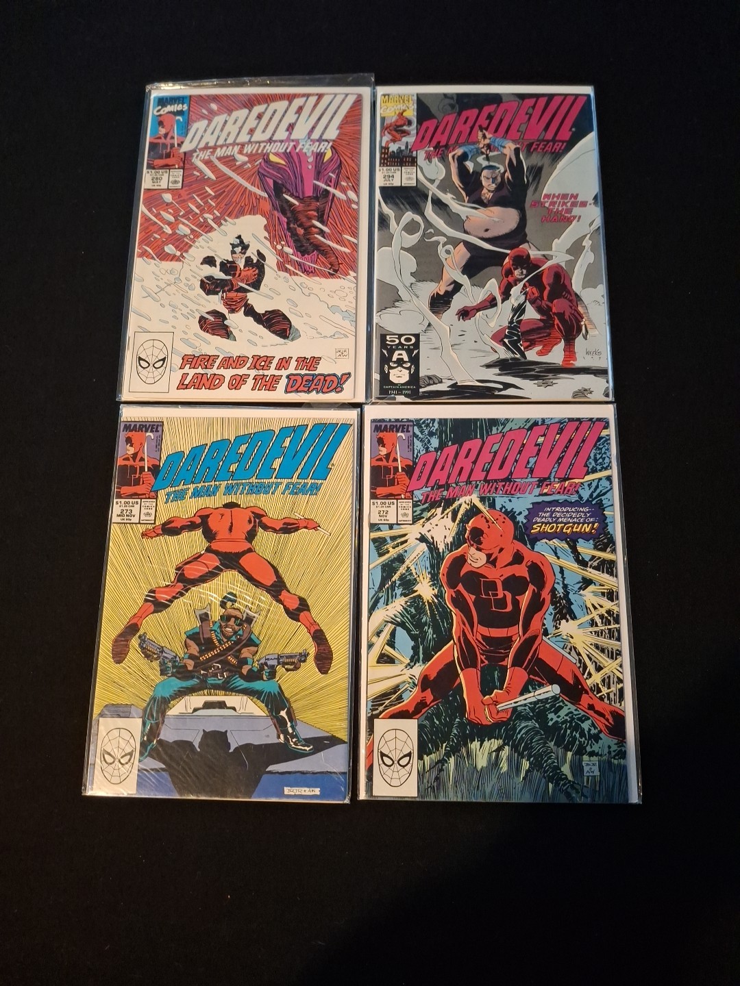 Daredevil 272, 273, 280, 294 Marvel 1st Appearance of Shotgun Lot of 4