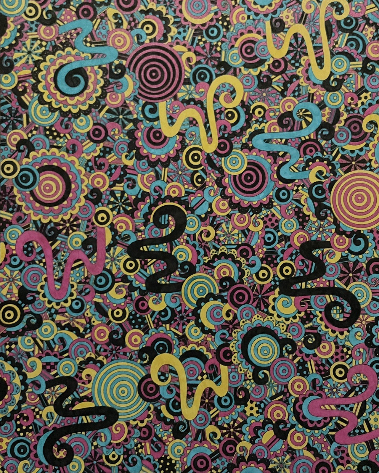 Hand-drawn Bright Multicolor Wall Art