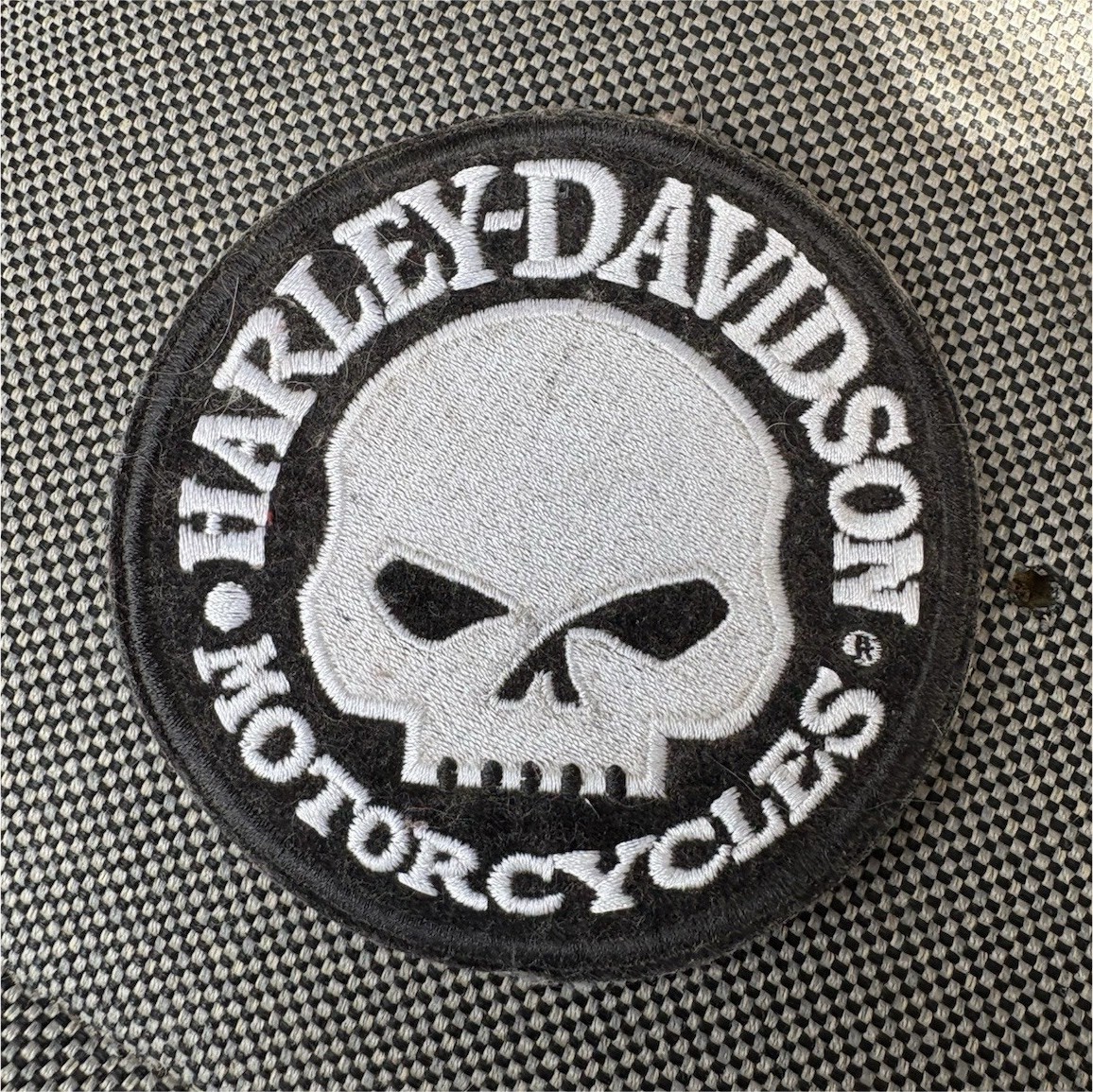 Harley-Davidson Motorcycles Skull Patch Black and White Collectible Badge