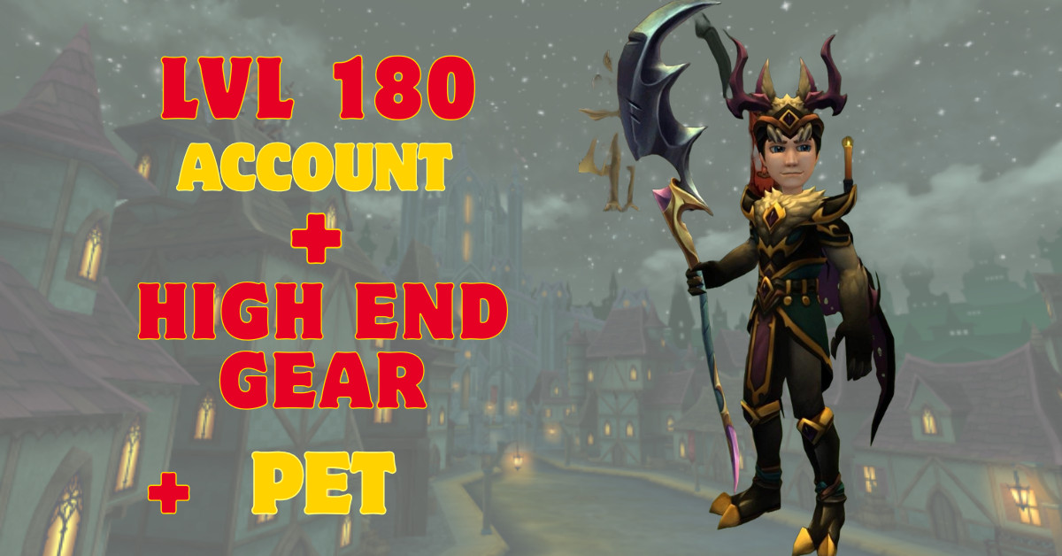Pre-Order Wizard101 LVL 180 Account + Best High End Gear + Pet ✔
