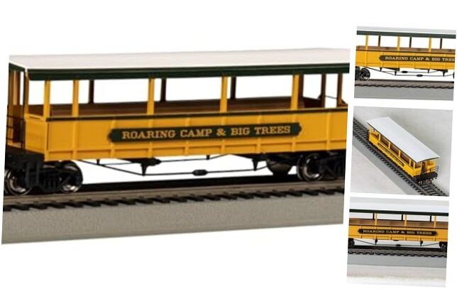 Trains - Open Sided Excursion Car - Roaring Camp & Big Trees - HO Scale