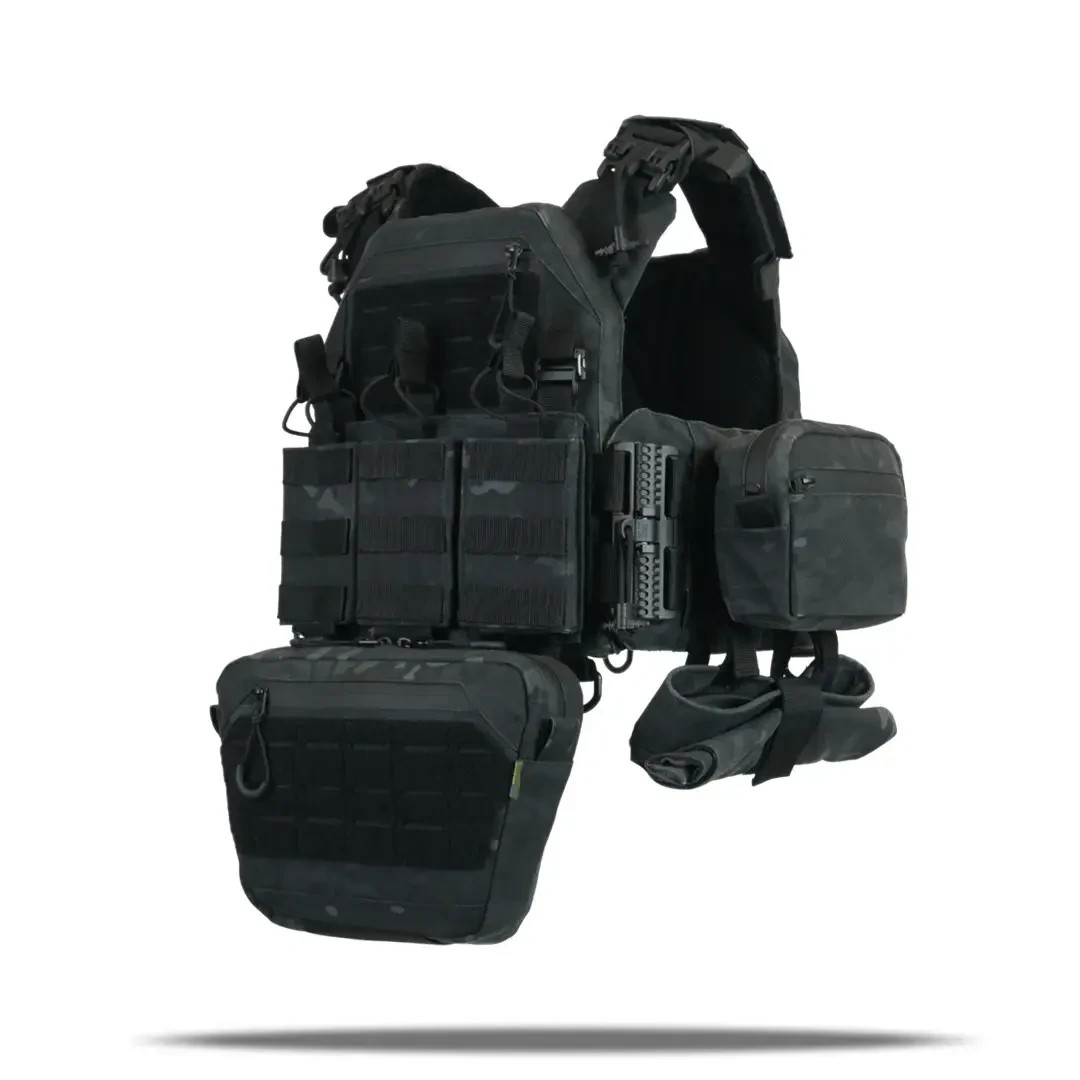 Set of plate carrier + 6 pouches Black Multicam💛💙