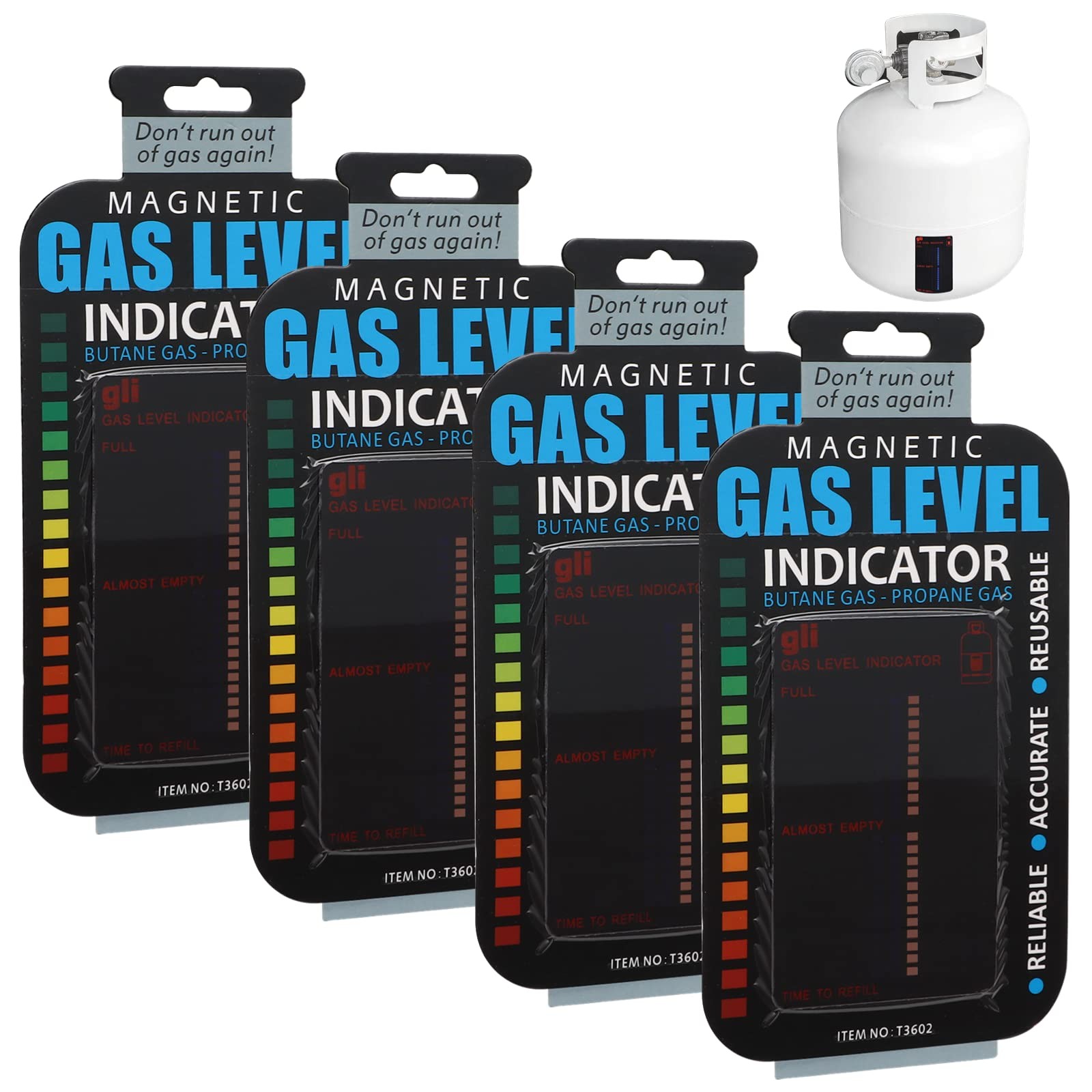 Homaisson 4 PCS Magnetic Gas Level Indicator  Reusable Propane Tank Gauge for...