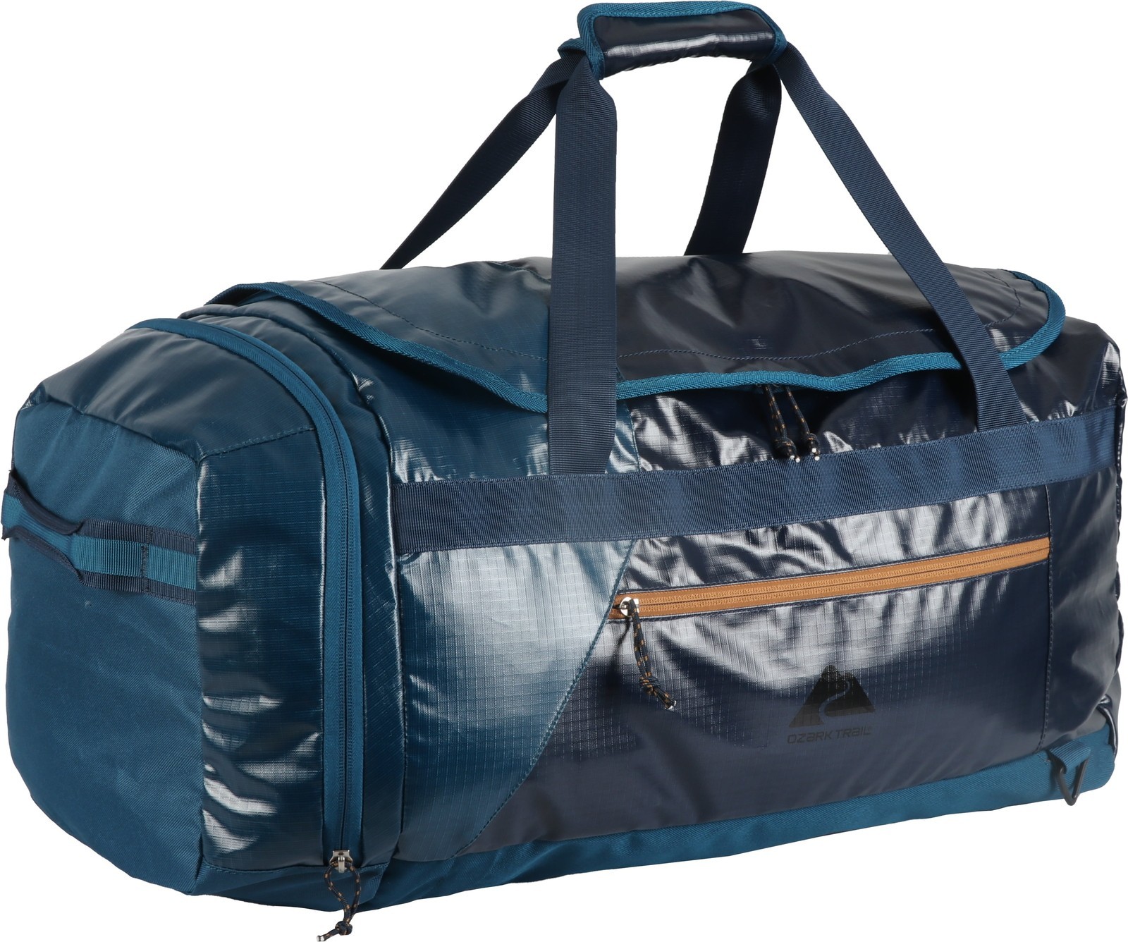 70L Coated Polyester Ripstop Duffel, with Tuckable Backpack Straps, Blue