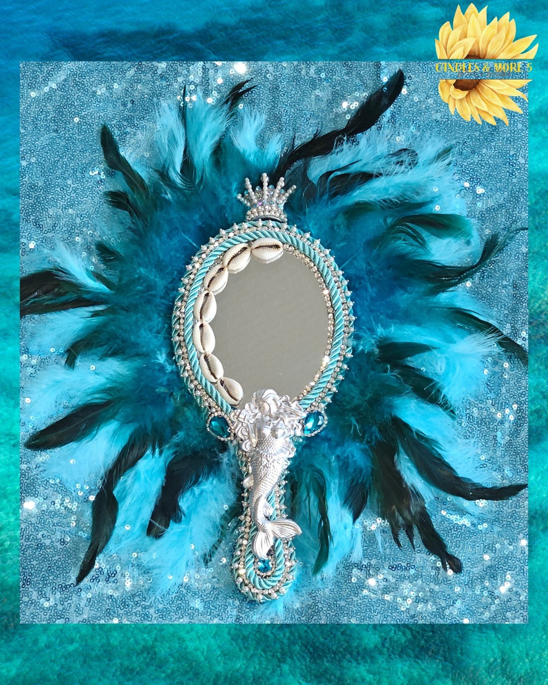 Yemaya Mirror Espejo Para Yemoja Yoruba Orisha Santeria IFA Osha Santo