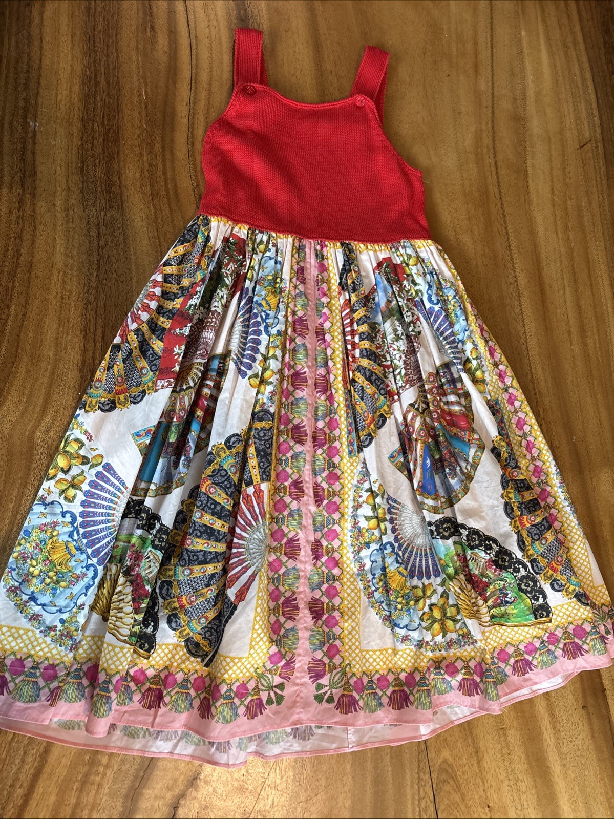 Dolce & Gabbana Girls Sleeveless Floral Dress Size 9/10 Multi Color