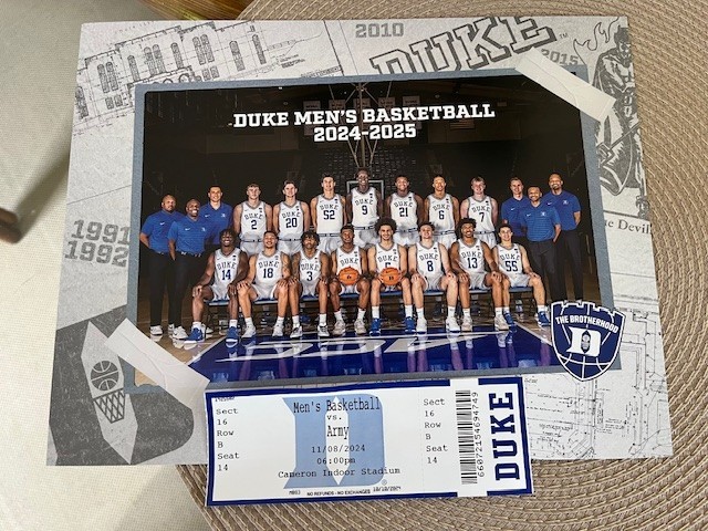 COOPER FLAGG DUKE BLUE DEVILS VS ARMY TICKET STUB 11/8/2024