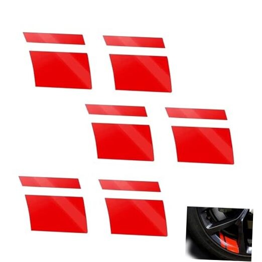 6 PCS Reflective Wheel Rim Decals, Tire Rim Stickers for 18-21 6 PCS #1 Red