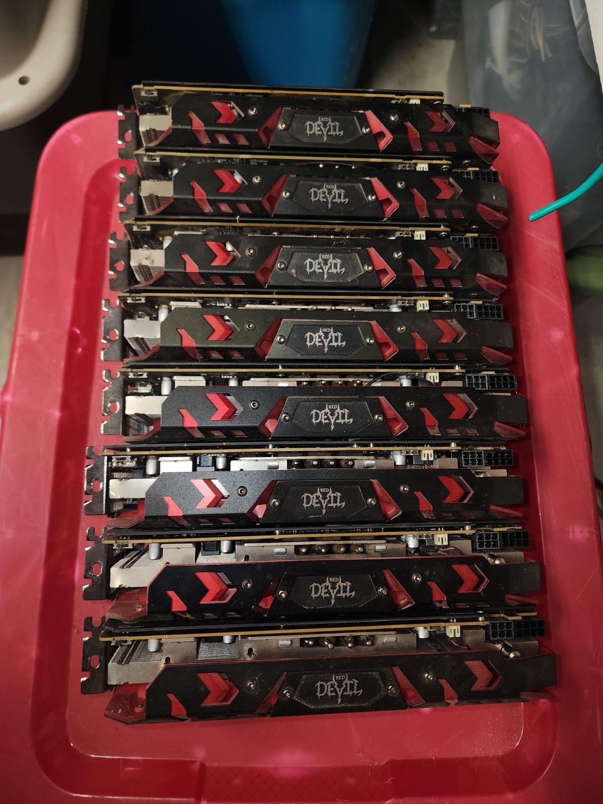 Rx580 8gb Powercolor RED DEVIL LOT OF 8 UNTESTED USED 2304 SHADERS As-Is