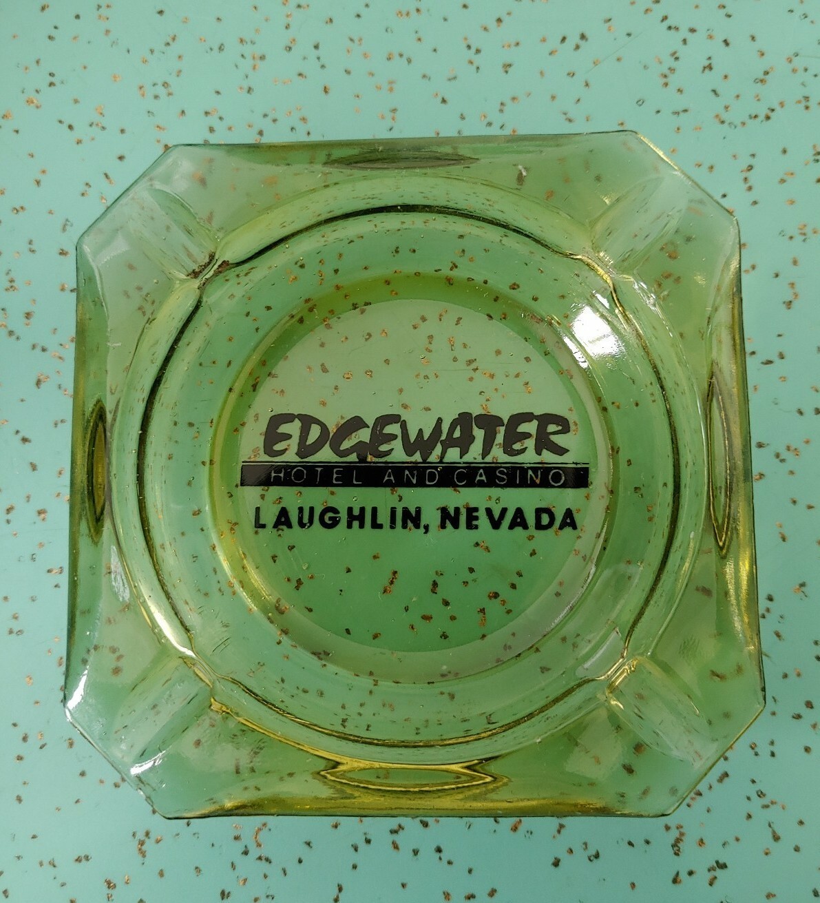 Vintage Ashtray Advertising Edgewater Hotel and Casino Laughlin Nevada Yellow