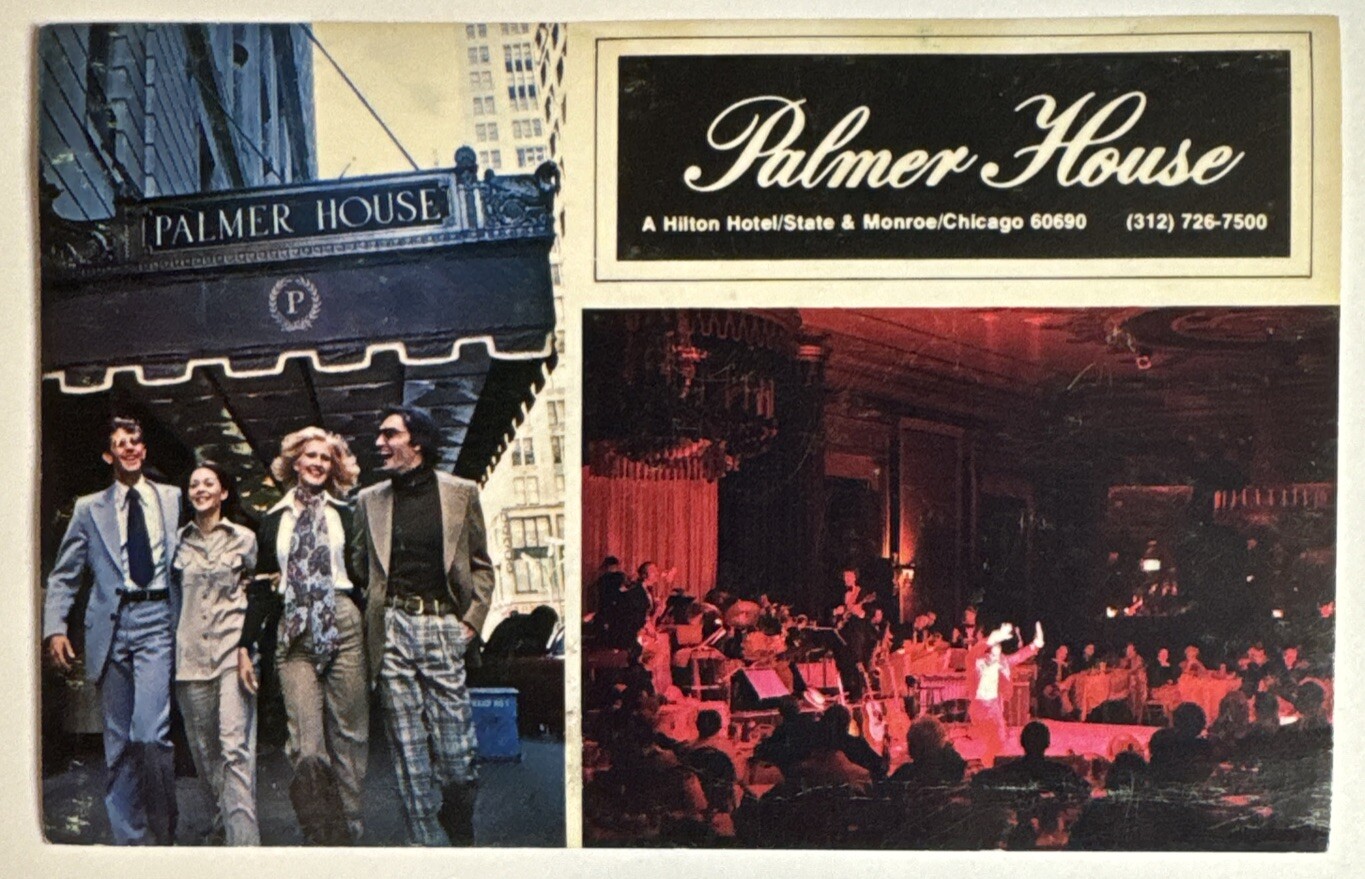 Palmer House Hotel Chicago Illinois IL People Fashion Vintage Postcard