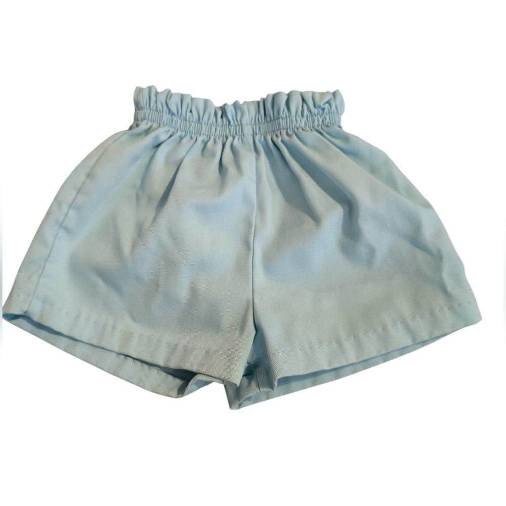 70s Vintage Light Blue High Waisted Elastic Healthtex Girls Shorts Size 4