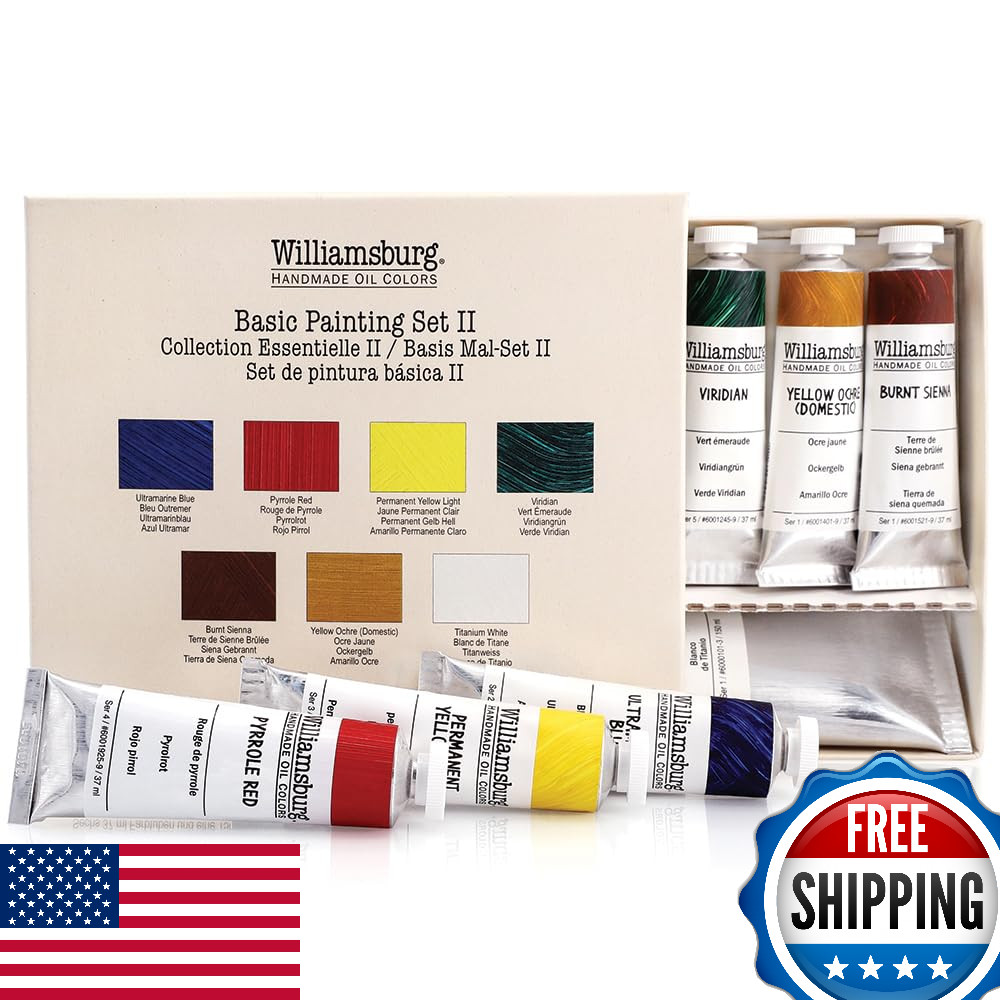 Williamsburg GOLDEN Artist Oil Colors Basic Painting Set II - 7 Colors