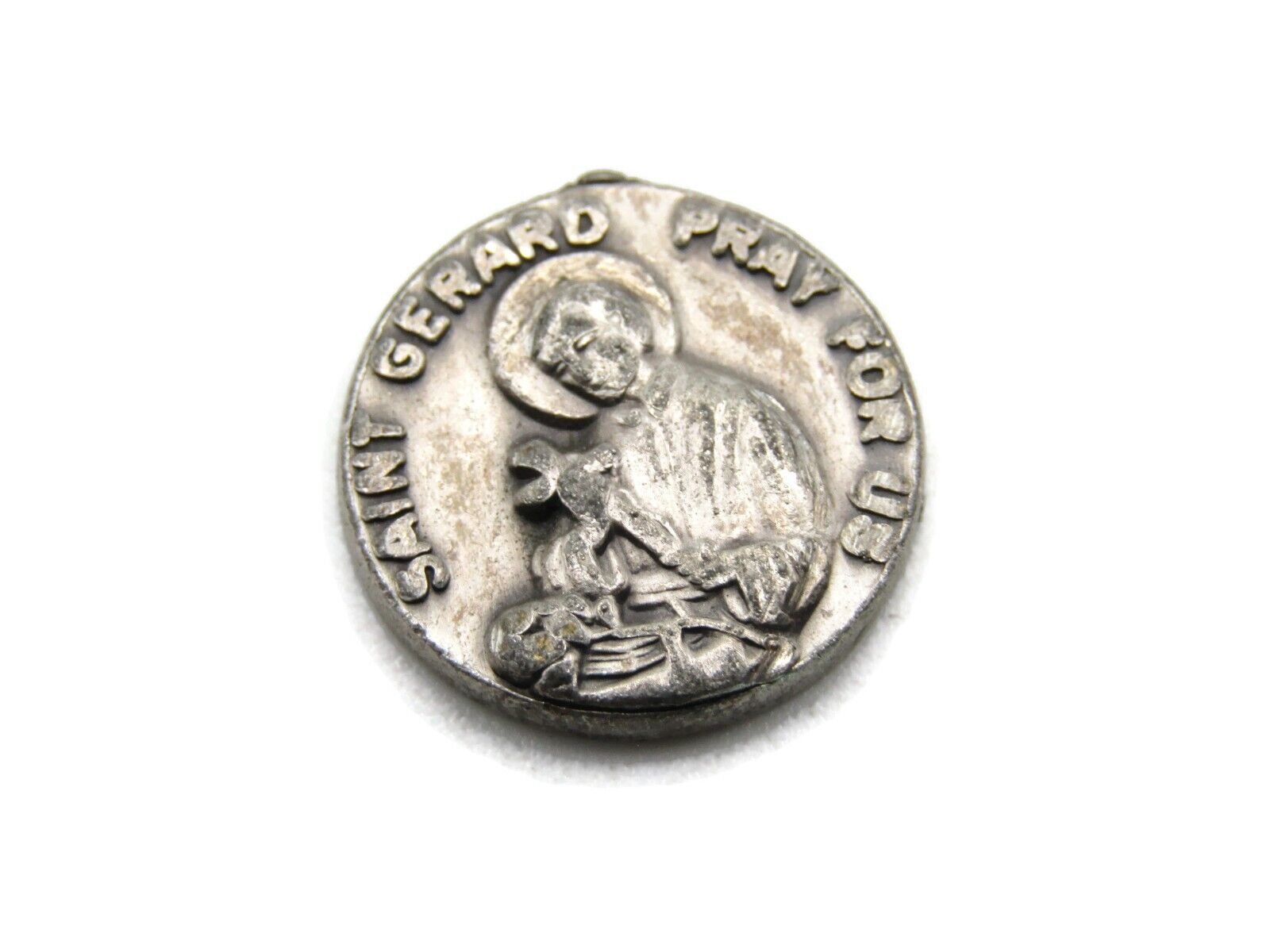 Saint Gerard Pray For Us Charm Silver Tone