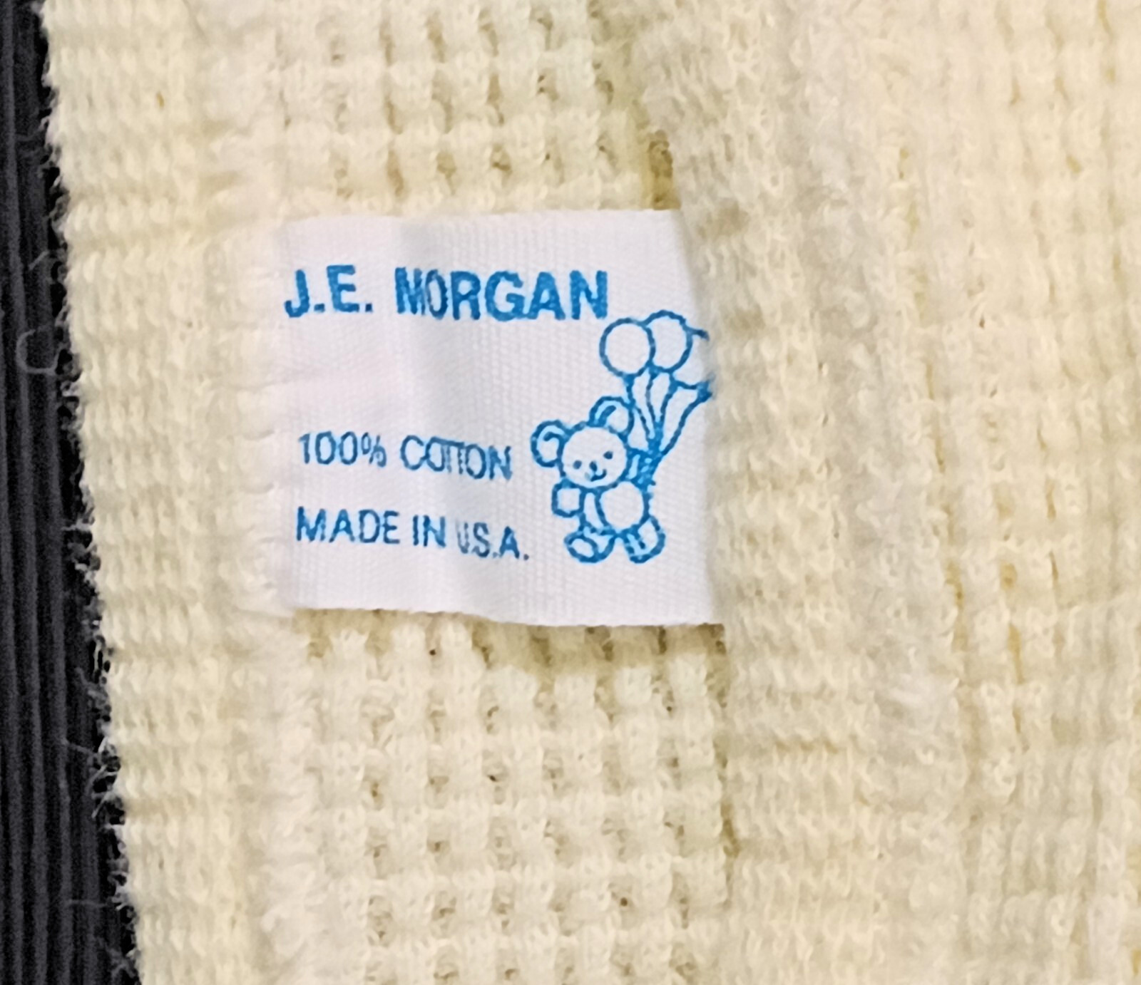 Vintage Baby Morgan 100% Cotton Thermal Cozy Knit Yellow Blanket 22”x36”