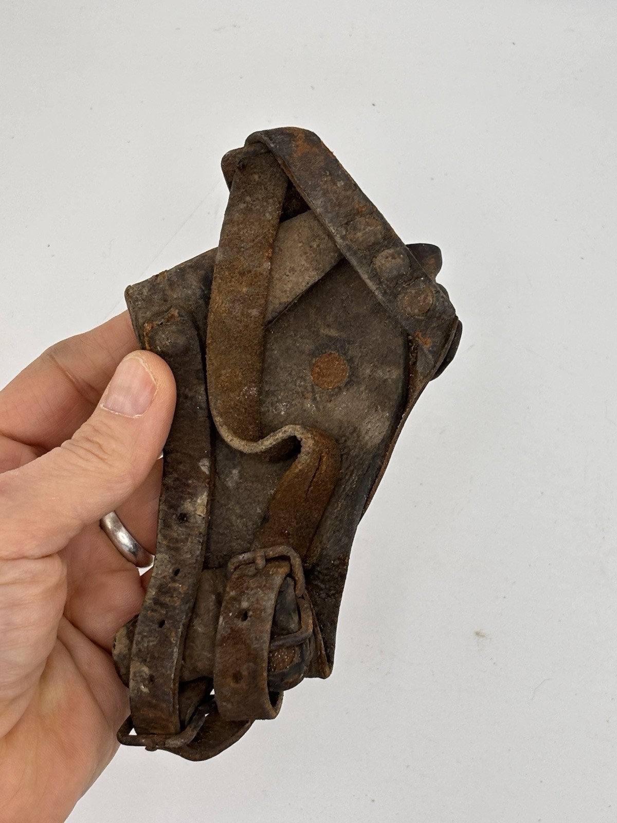 Antique Corn Husking Peg Hook Tool Leather Primitive Farm Decor Rustic