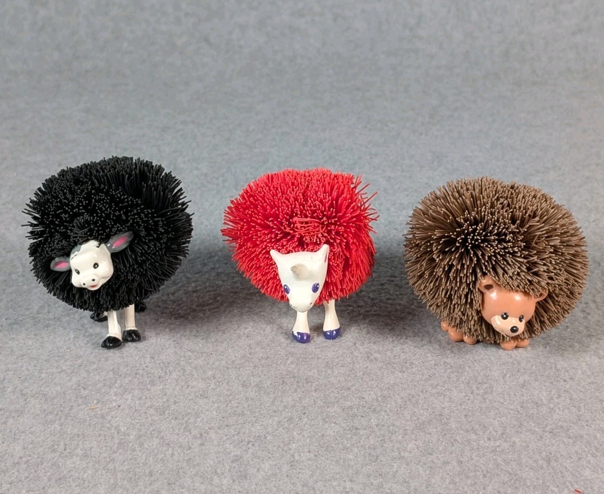 Vintage Koosh Critters Toys Cuddly Animal Friends OddzOn Cow Calf Unicorn Bear