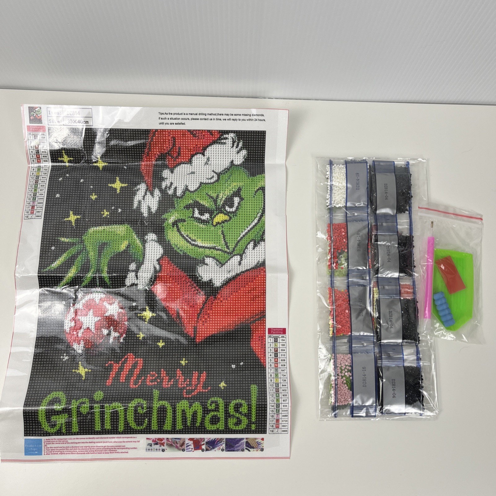 Christmas Grinch Ornament Merry Grinchmas Diamond Painting Kit NEW