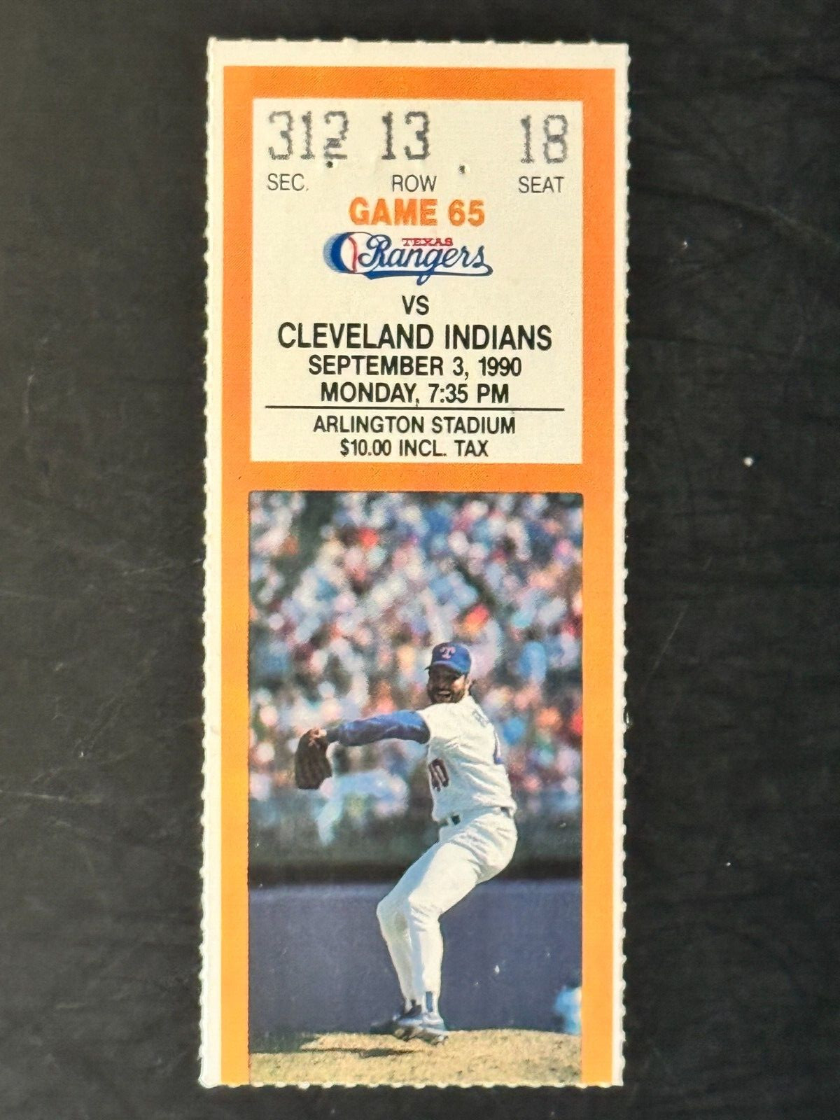 Nolan Ryan, Ticket for Ryan's 302nd Win Game, September 3, 1990